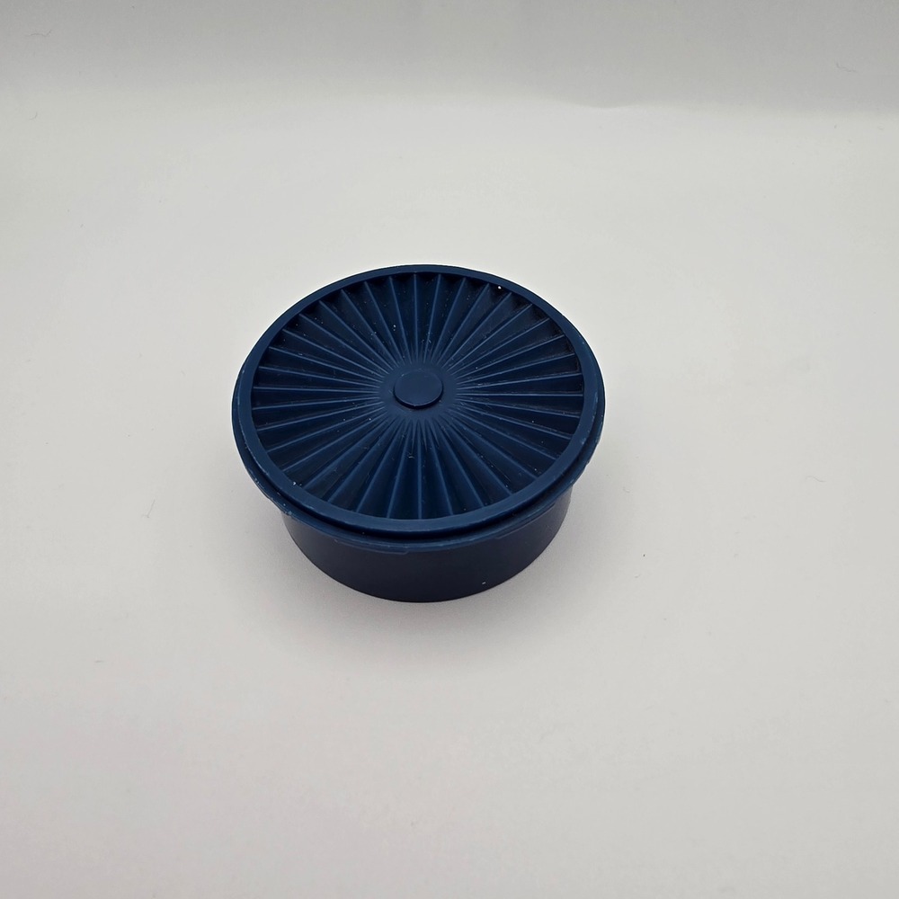 Vintage Tupperware Refrigerator Magnet Servalier Navy Blue Round Mini